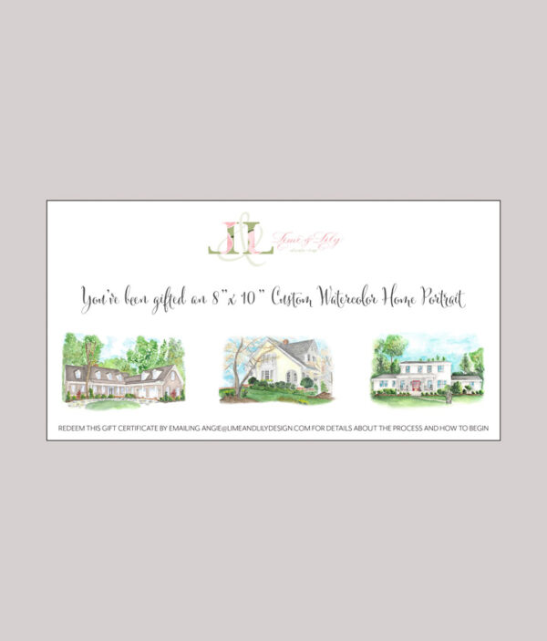 8X10 HOME PAINTING GIFT CERTIFICATE