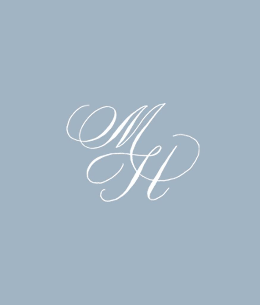 Semi Custom Wedding Invitation Suites Calligraphy Monogram Add On