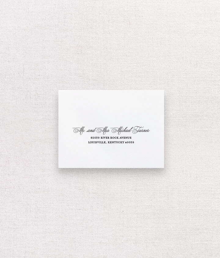 Printed Guest Addressing for Wedding Invitations