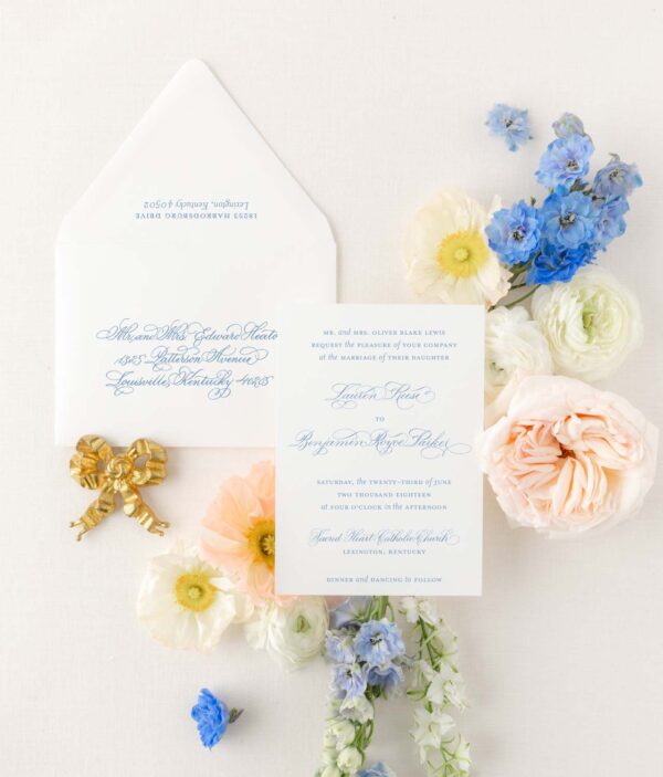 Handwritten Spot Calligraphy Semi-Custom Wedding Invitation Suite