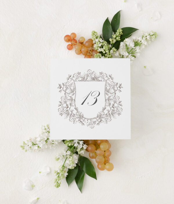 FLORAL CREST TABLE NUMBERS