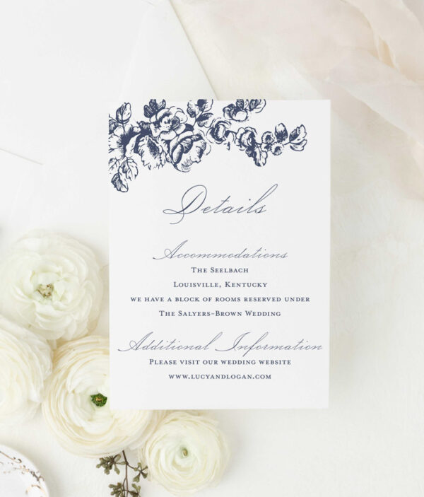 ROUND FLORAL CREST DETAILS CARD