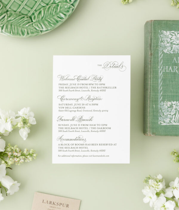 SUPER FLOURISHED CALLIGRAPHY DETAILS CARD