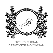 The Collection Guide 139 SEMI-CUSTOM-WAX-SEAL-DESIGN-ROUND-FLORAL-CREST-WITH-MONOGRAM